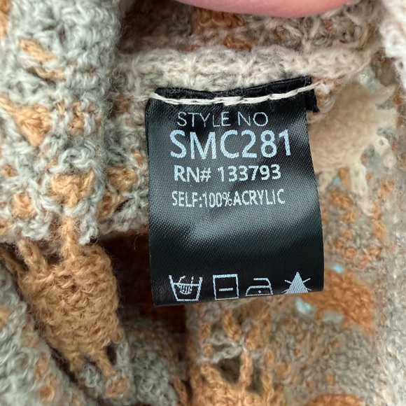 POL Daisy Crochet Floral Dolman Sleeve Cardigan Boho Open Front One Size - Picture 9 of 11